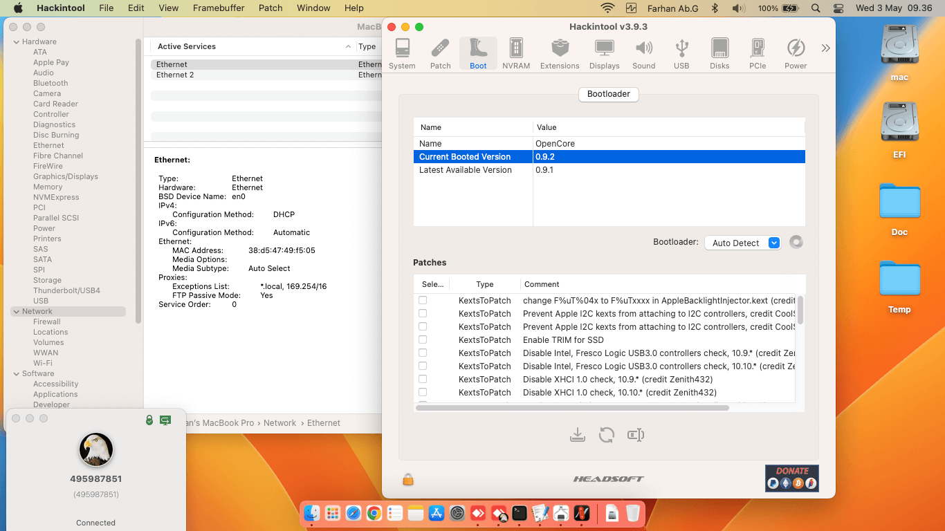 Asus A456UR GA090D 7th [KabyLake   Intel HD 620 + I2C]   OpenCore 9